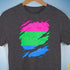 Polysexual Pride Flag Ripped Reveal Premium Unisex T-Shirt - Dark Grey Heather